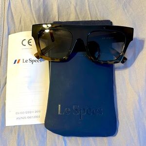 Le Specs tortoise shell sunglasses with case